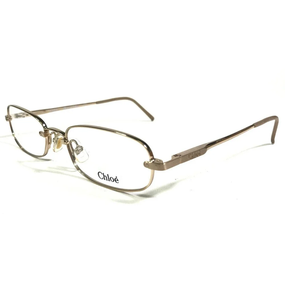 Chloe Eyeglasses Frames CL1108 C03 Shiny Gold Rectangular Full Rim 51-18-135